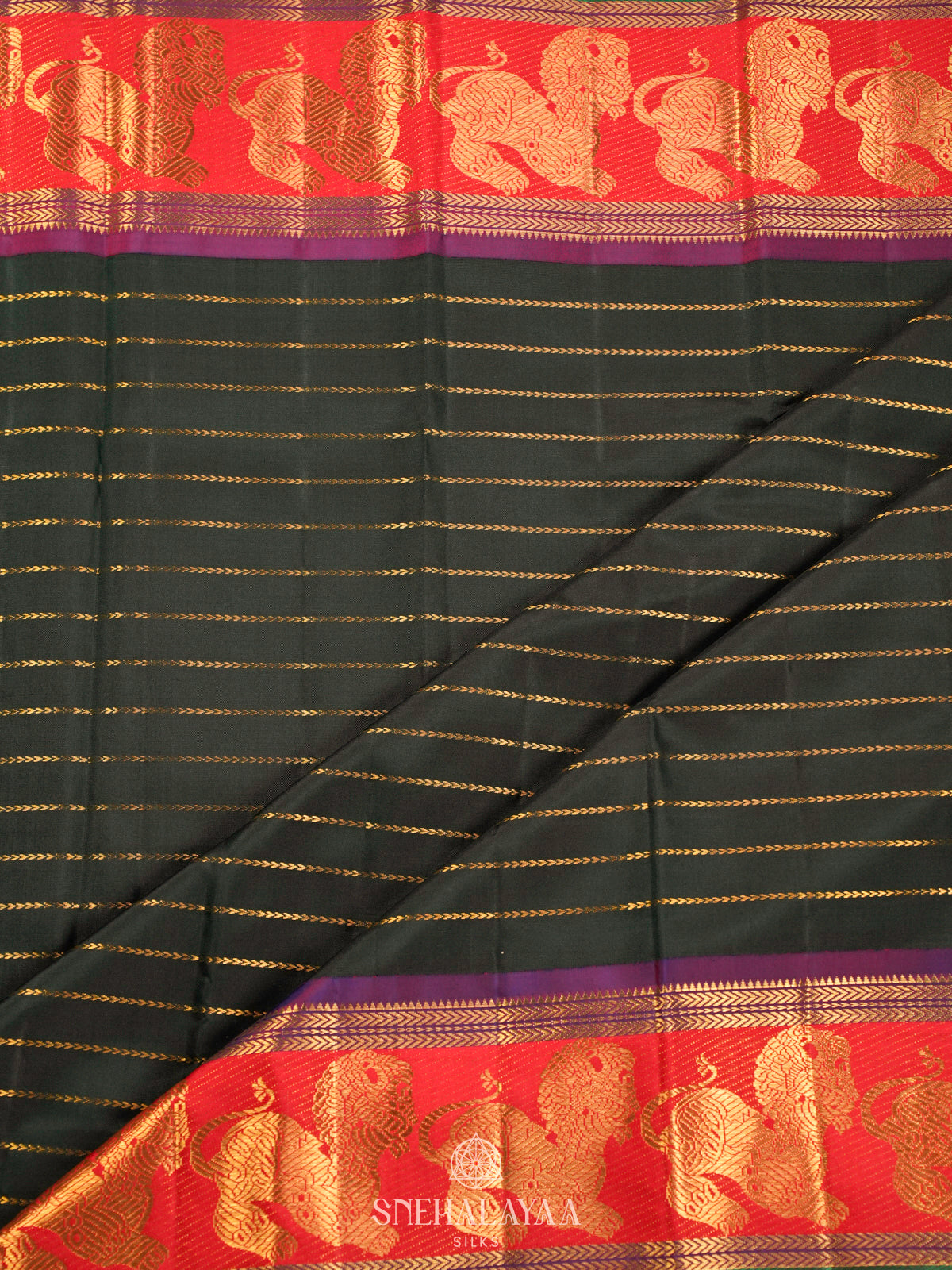 Forest Green Kanjivaram Silk Saree