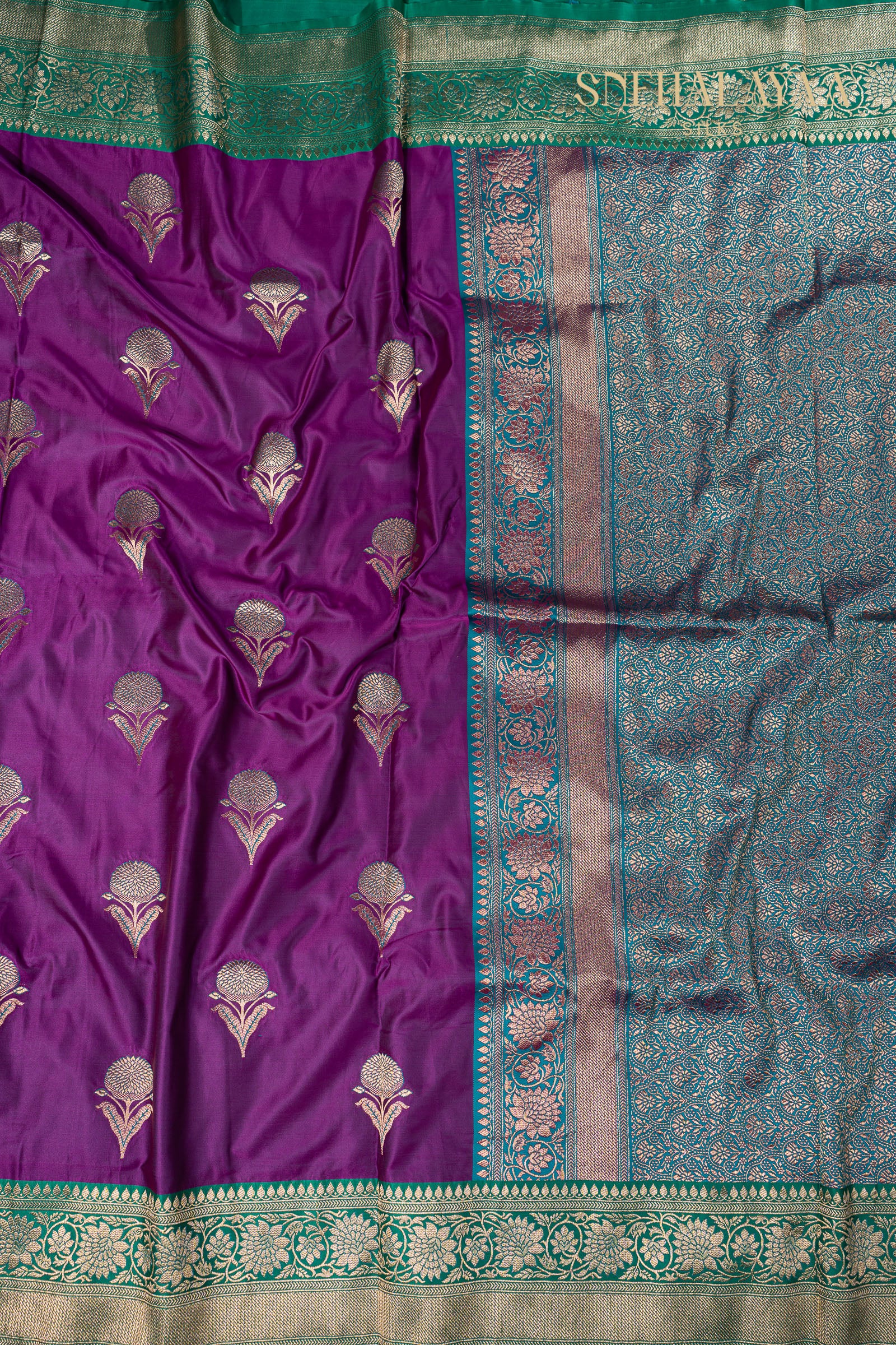 Violet Banaras Silk Saree