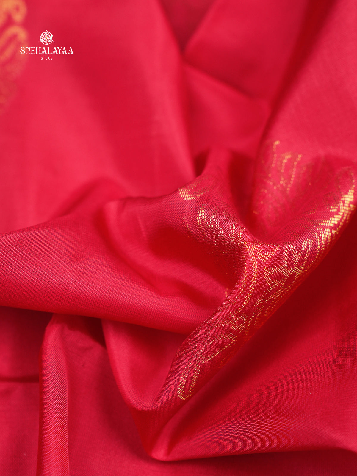 Rani Pink Borderless Kanjivaram Soft Silk Saree