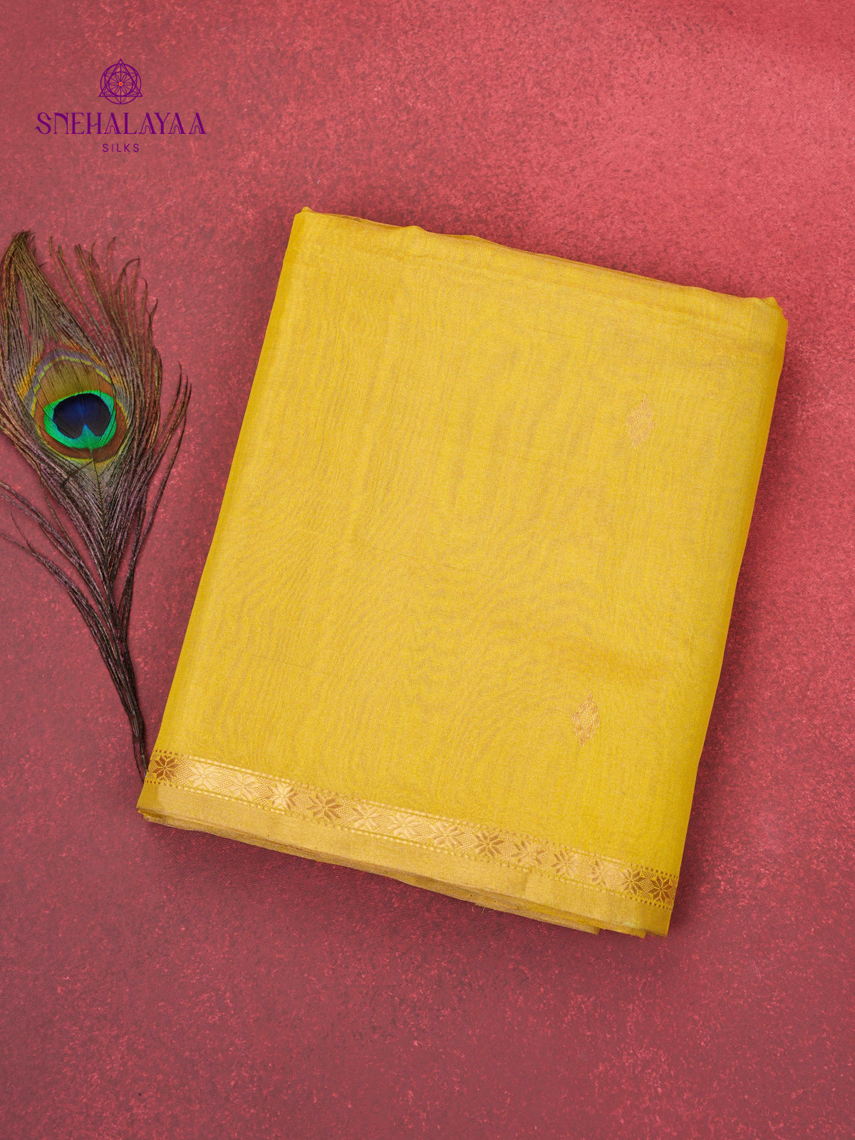 Yellow Maheshwari Silk Cotton Saree