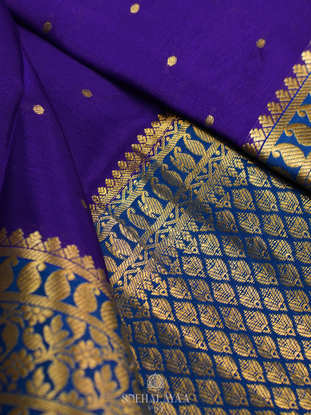 Purple Mysore Silk Saree