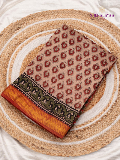 Peach Chanderi Saree