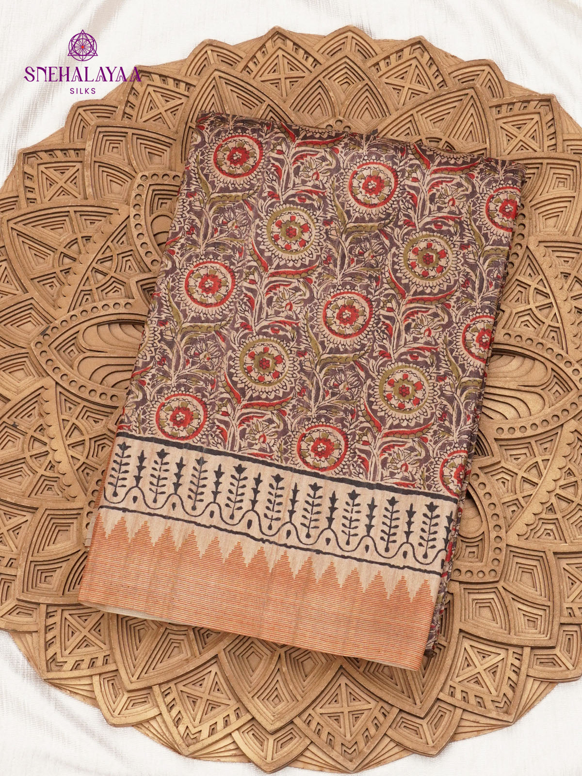 Brown Tussar Saree