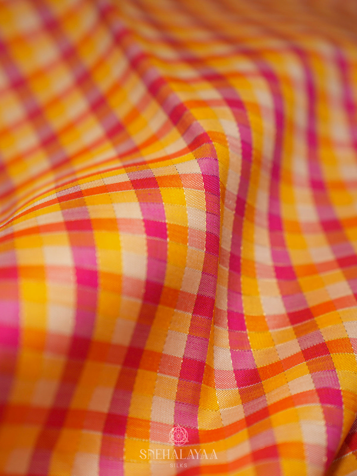 Multicolour Checks Kanjivaram Silk Saree