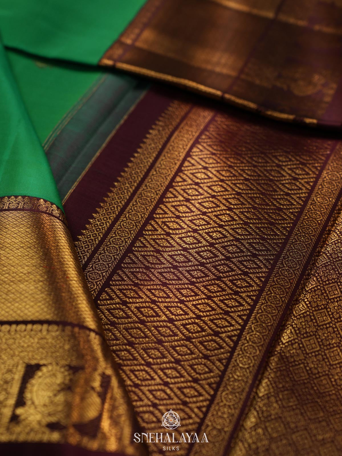 Emerald Green Kanjivaram Silk Saree