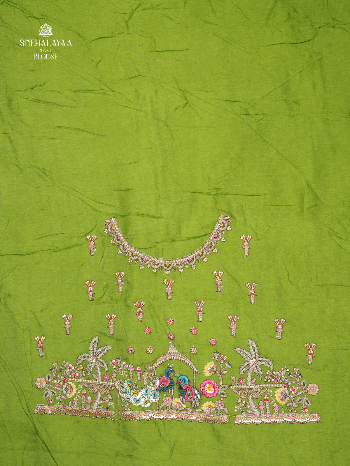 Lime Green Designer Saree