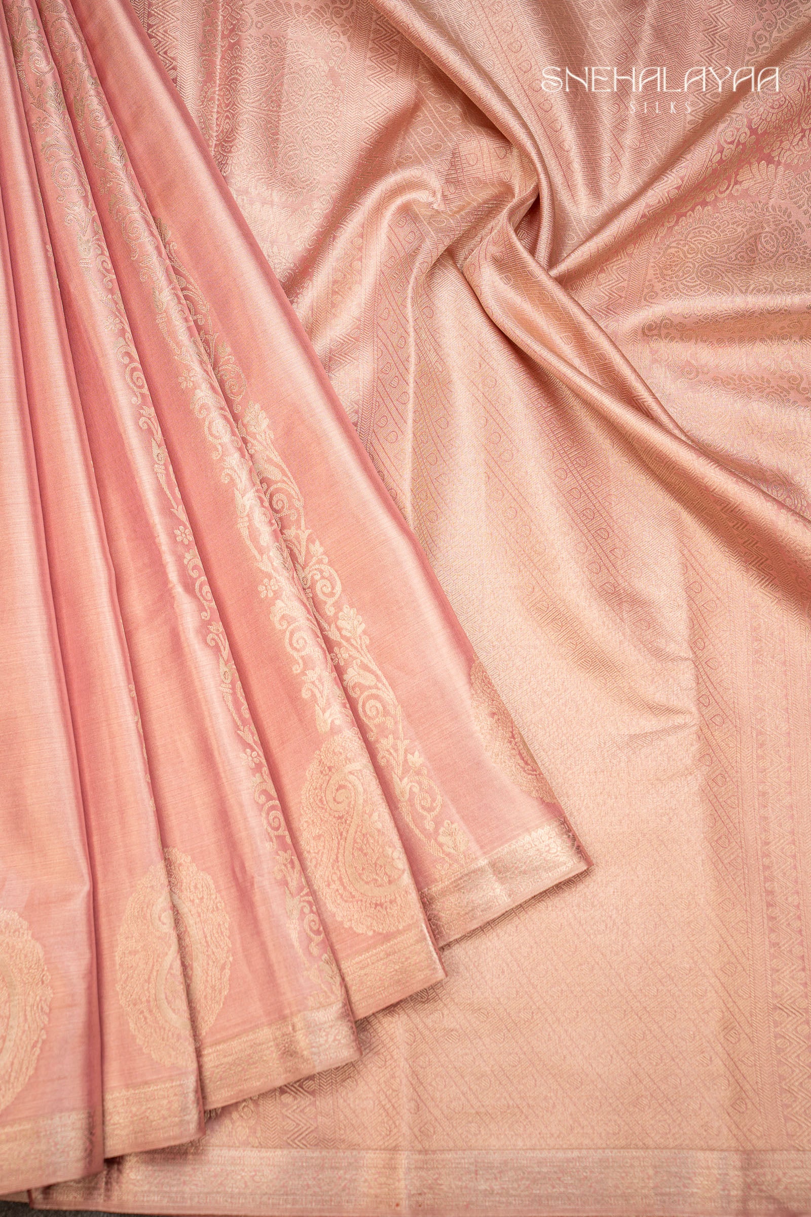 Blush Pink Kancheevaram Silk Saree