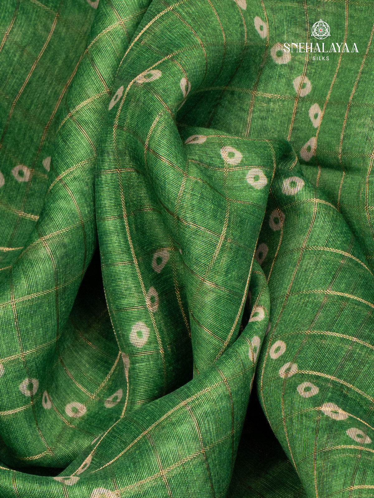 Green Madhubani Saree
