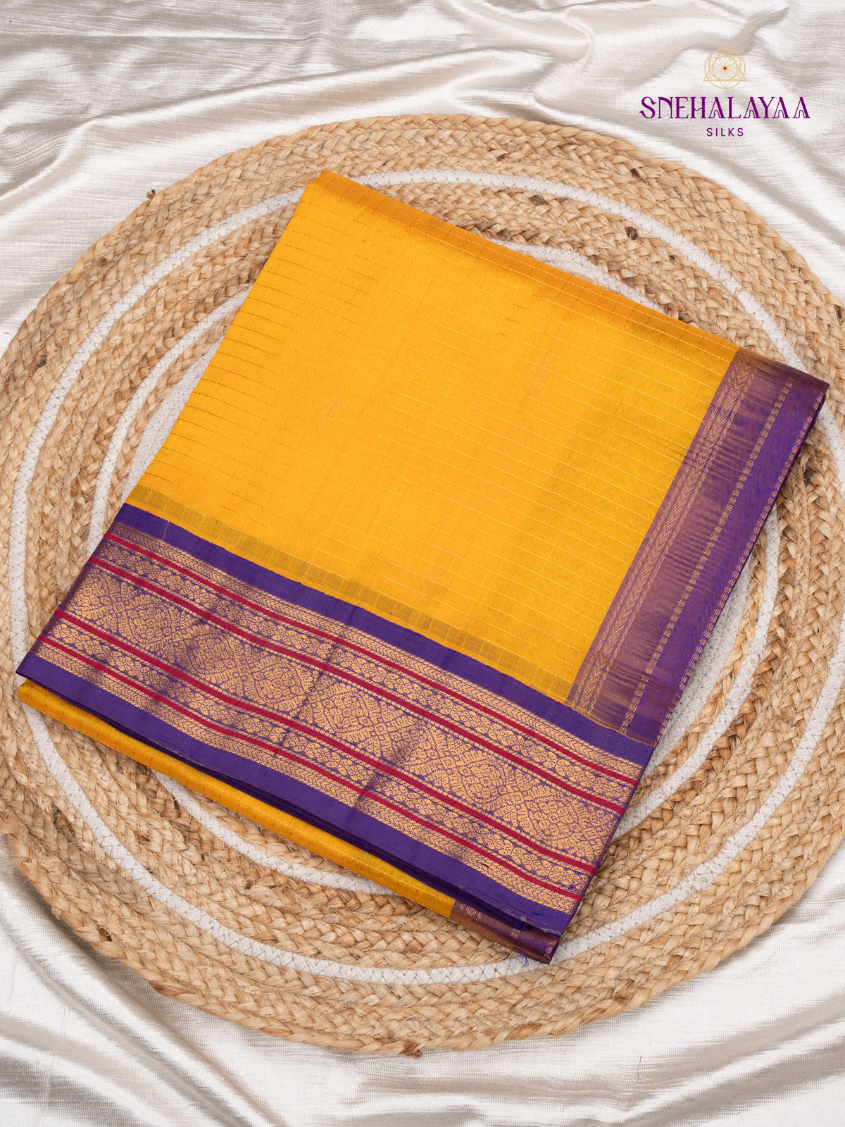 Light Yellow Kanchi Silk Cotton Saree