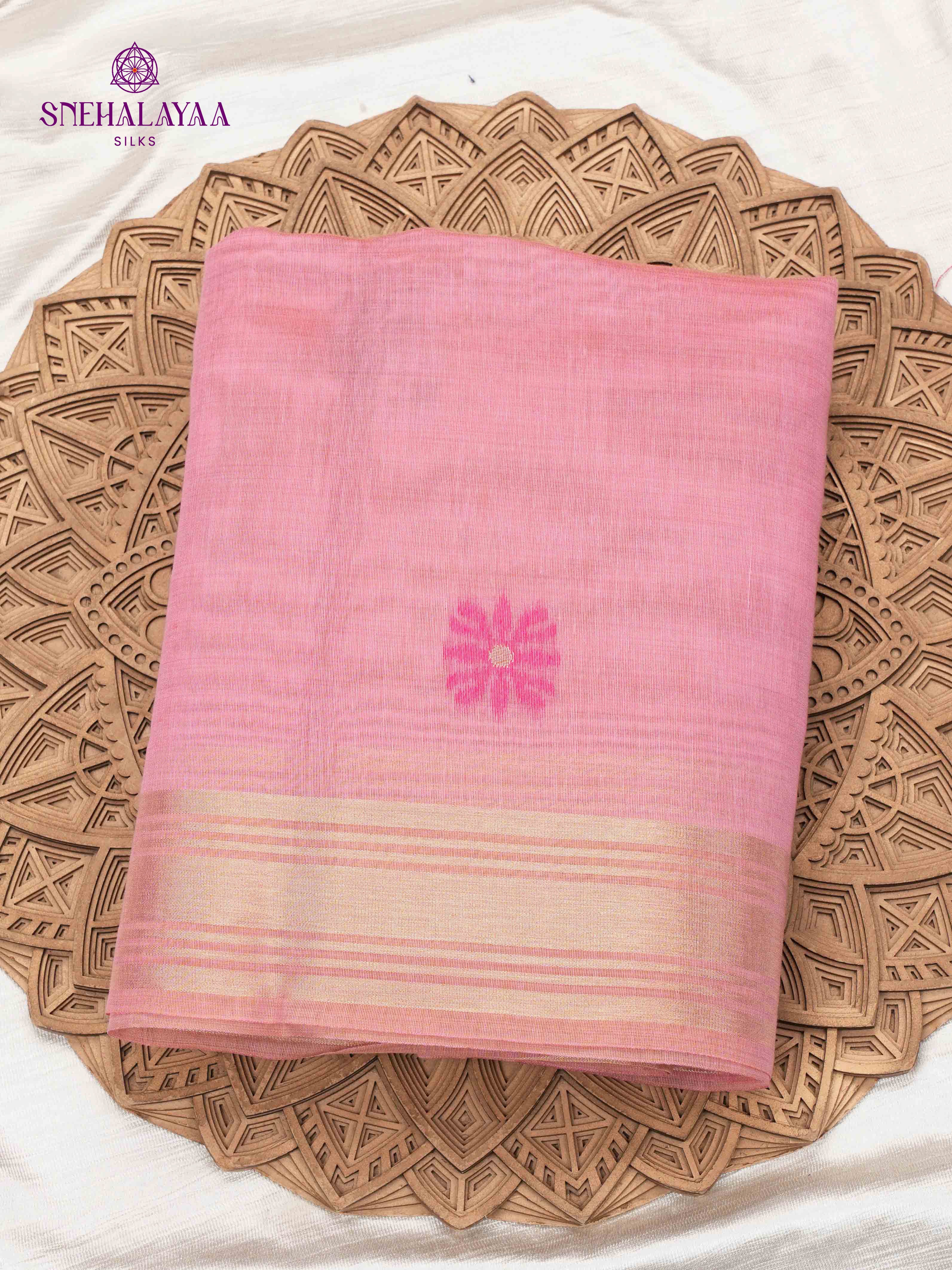 Pink Munga Cotton Saree