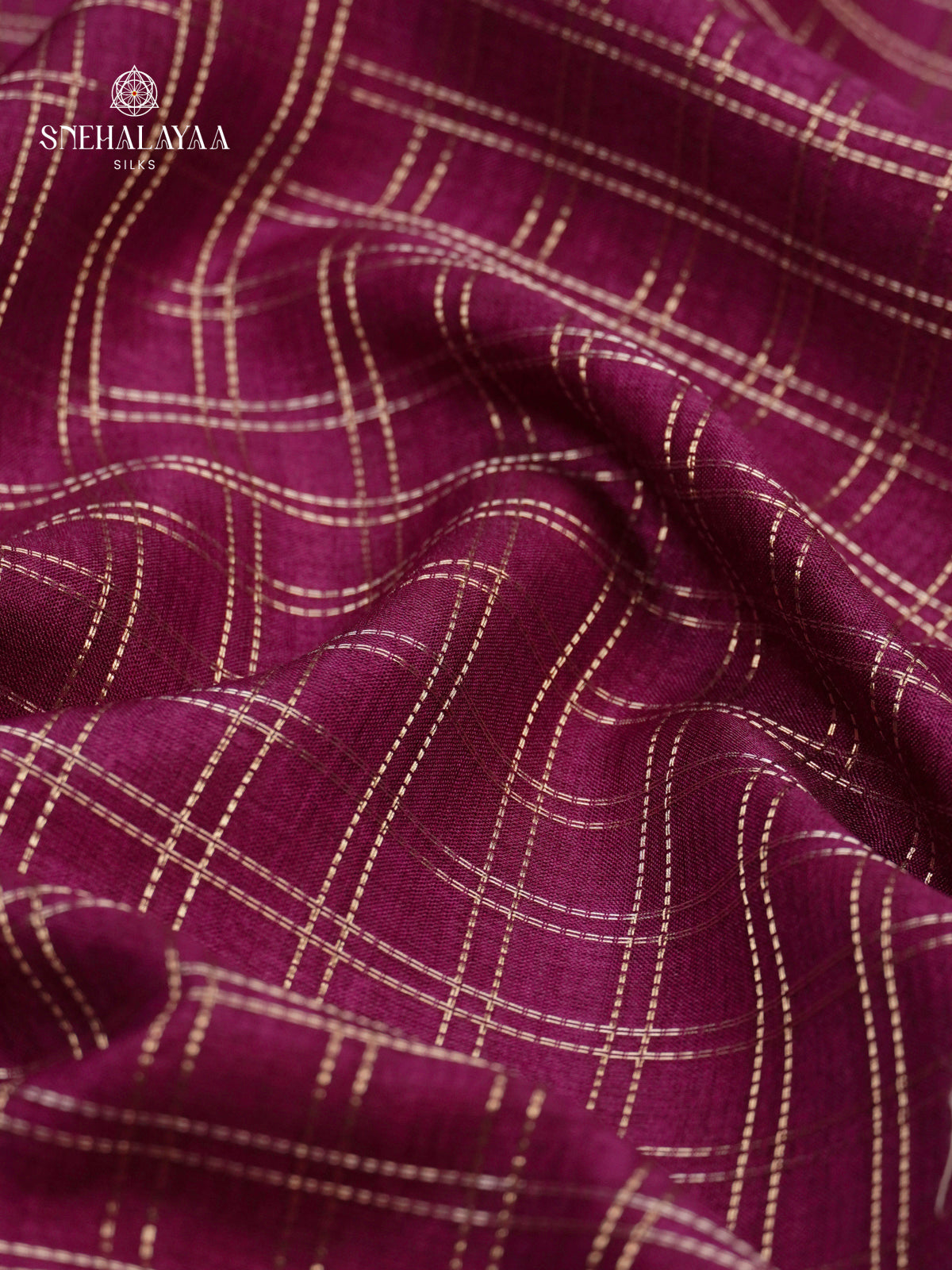 Purple Munga Tussar Embroidery Saree