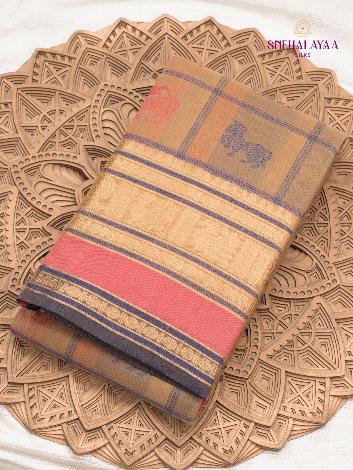 Light Brown Kanchi Cotton Saree