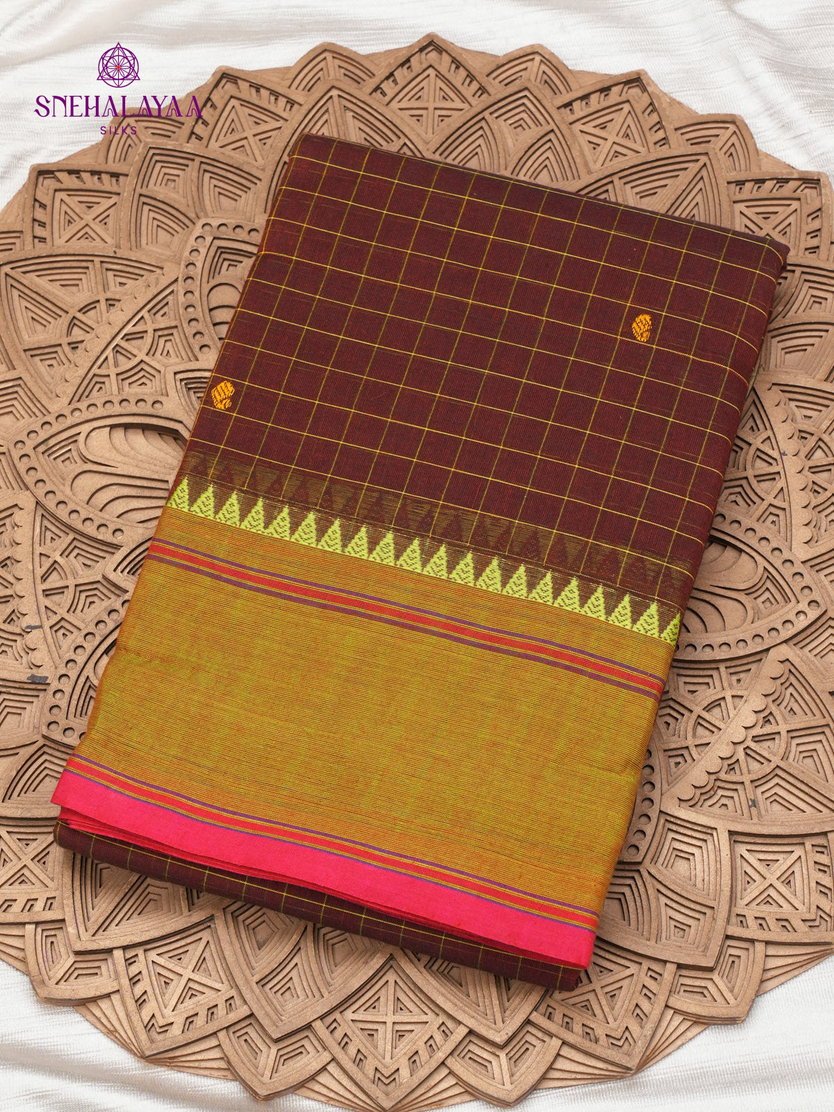 Brown Chettinad Cotton Saree