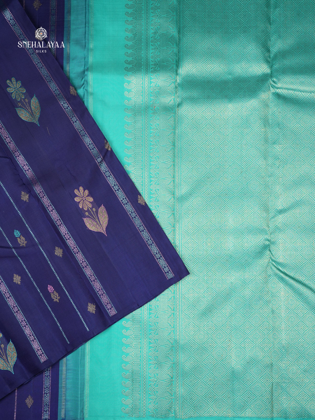 Navy Blue Kanjivaram Silk Saree