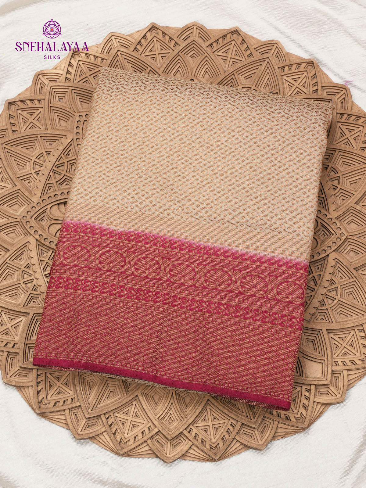 Beige Soft Silk Saree