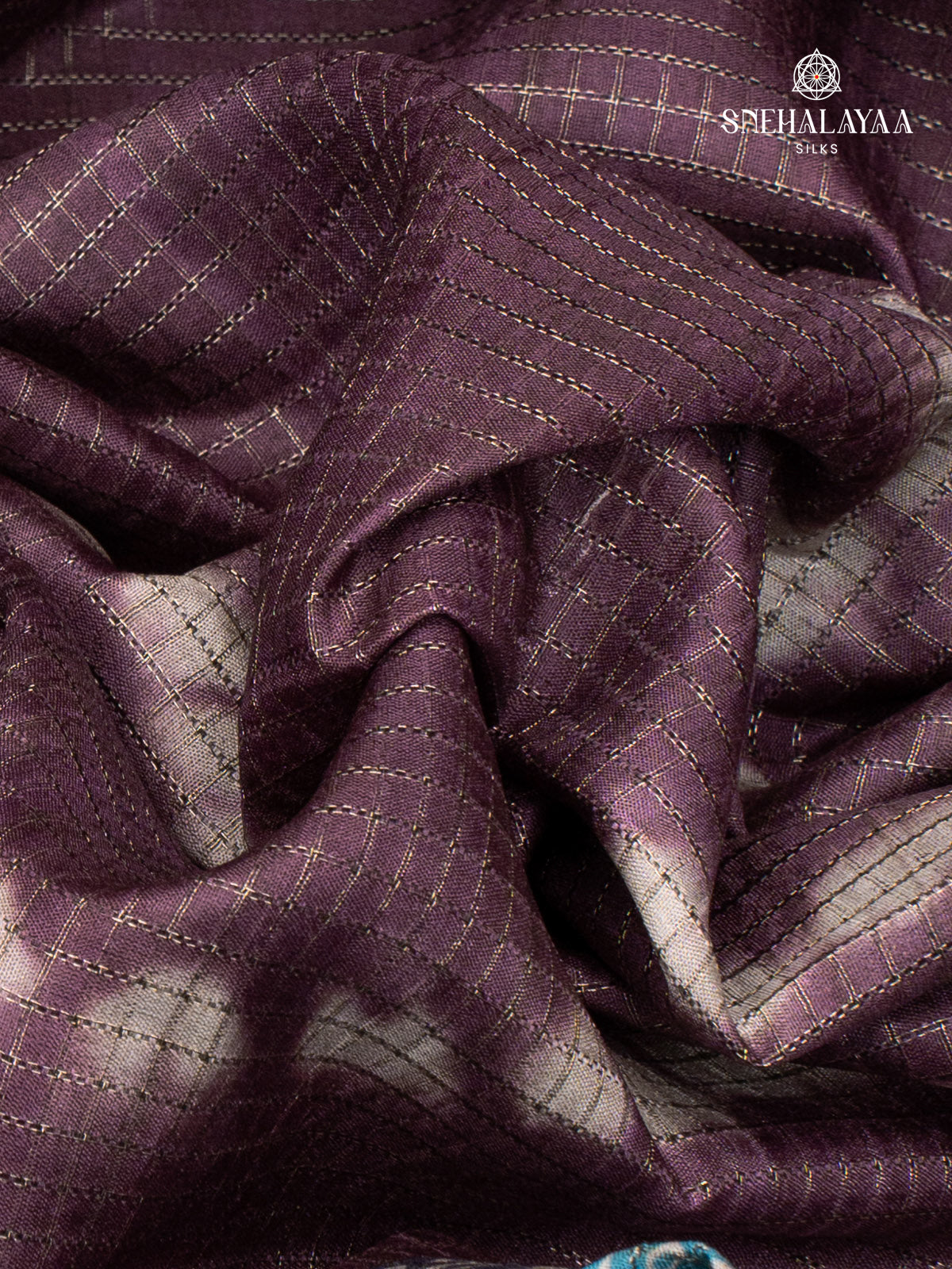 Burgundy Tussar Saree