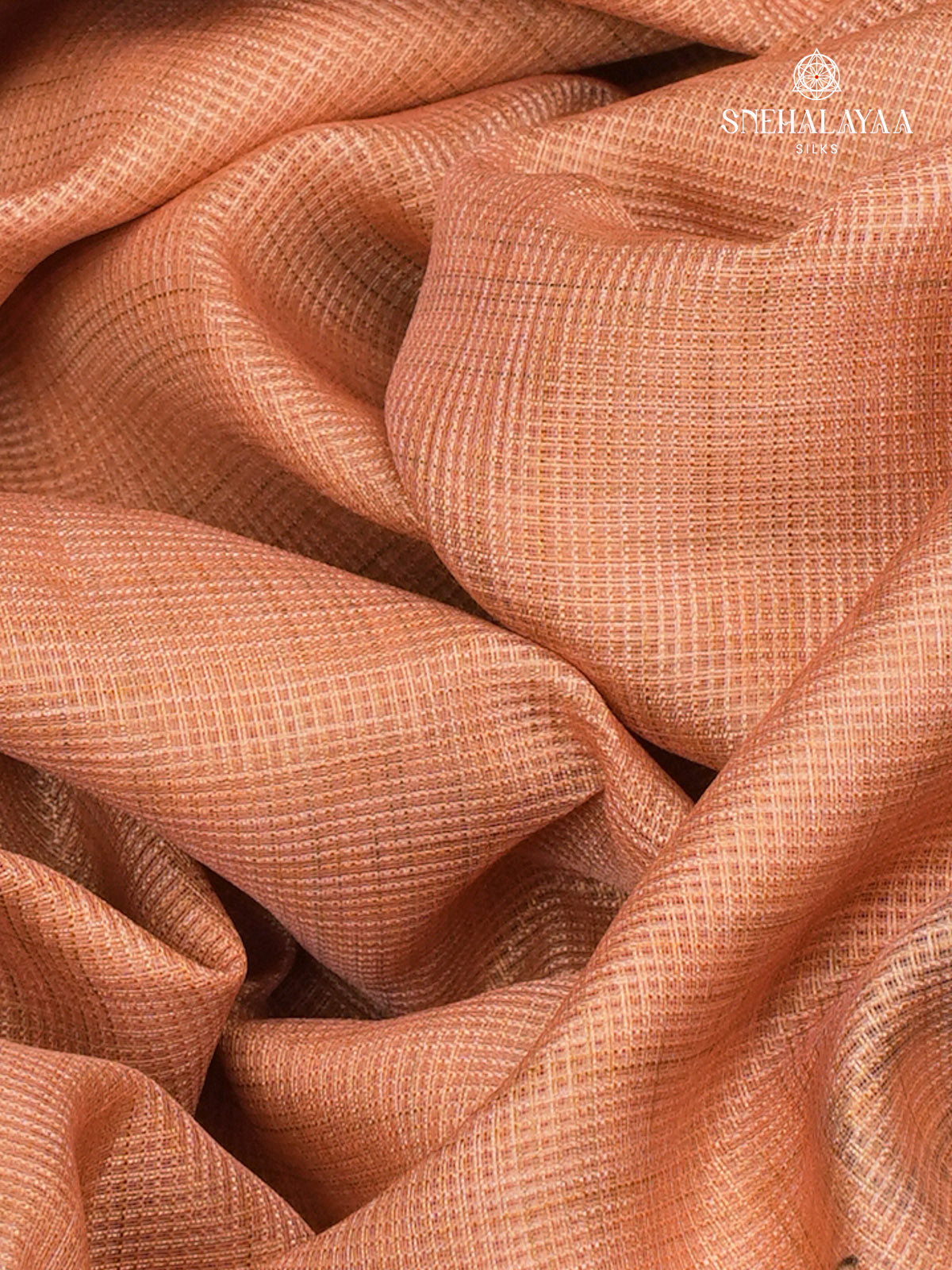Peach Printed Kota Saree