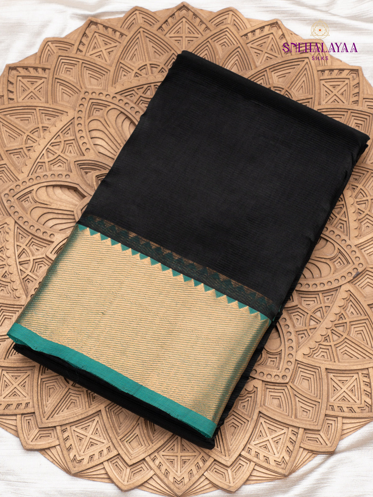 Black Mangalagiri Silk Cotton Saree