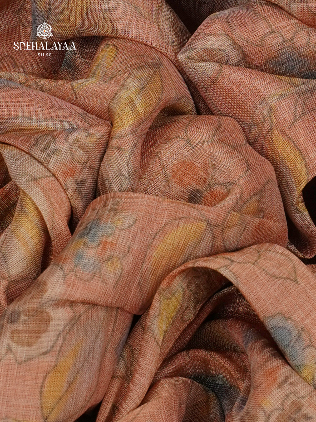 Brown Linen Tissue Saree