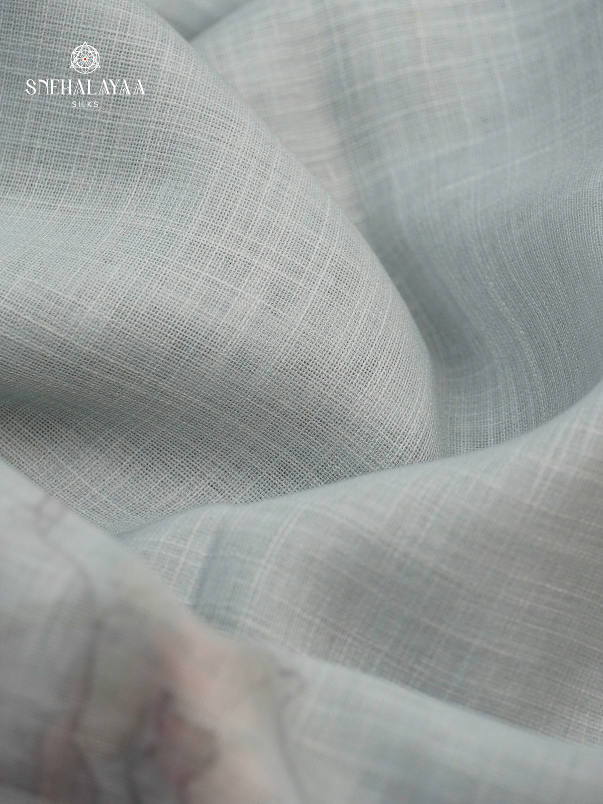 Pale Blue Linen Saree