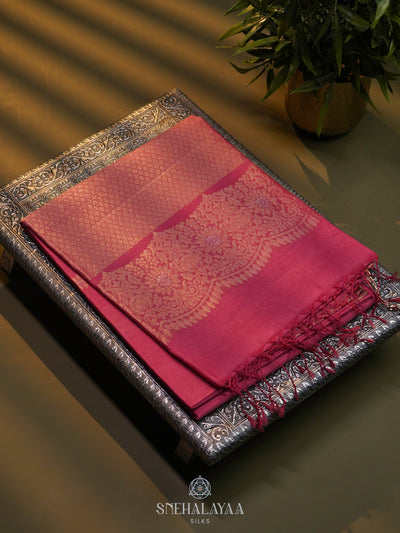 Pink Kora Silk Cotton Saree