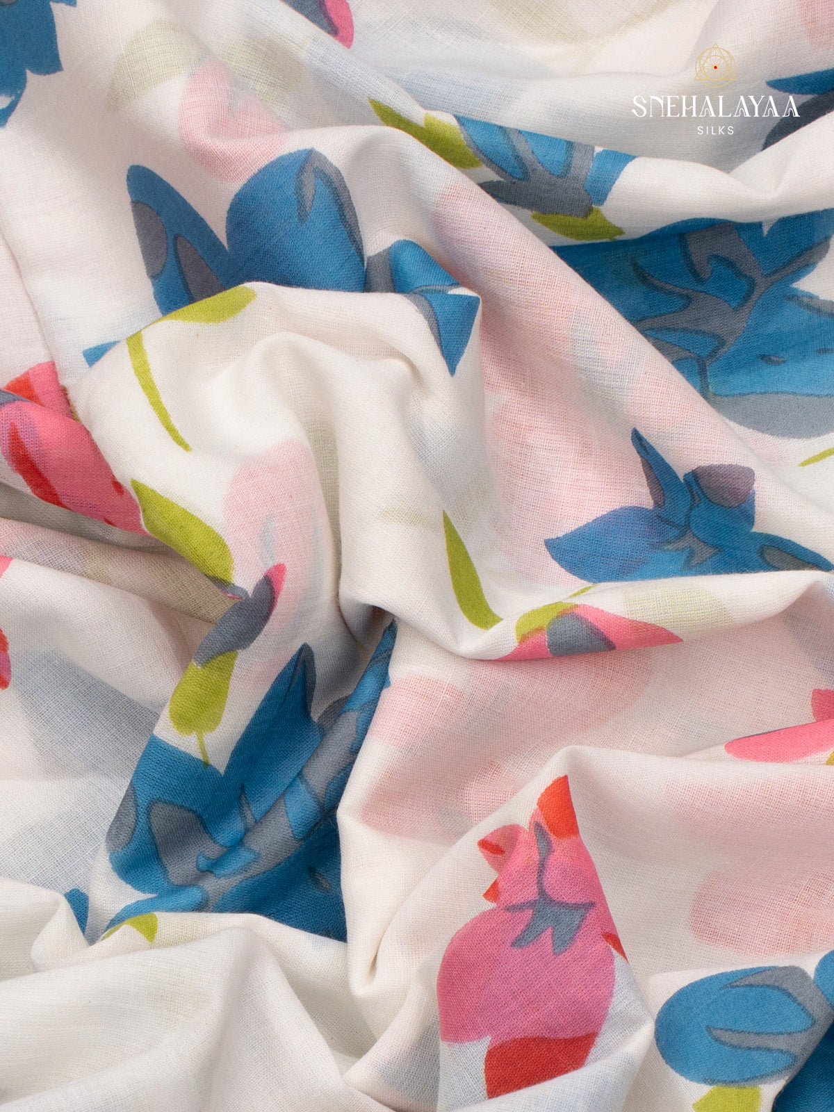 White Jaipur Cotton Saree