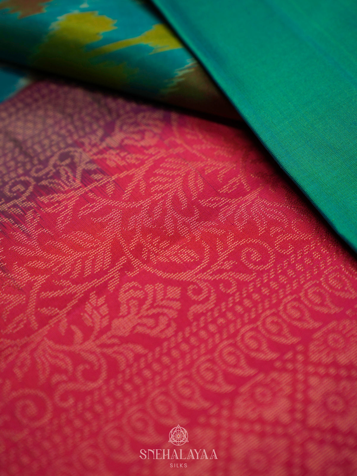 Sky Blue Ikat Soft Silk Saree