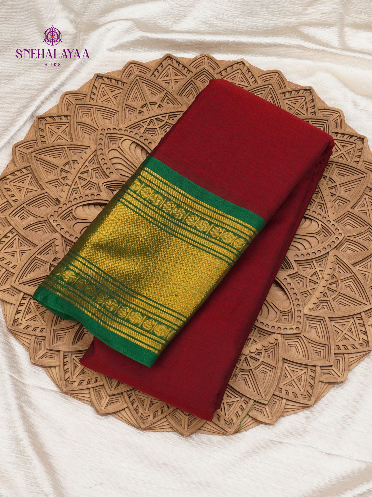 Maroon Narayanpet Cotton Saree