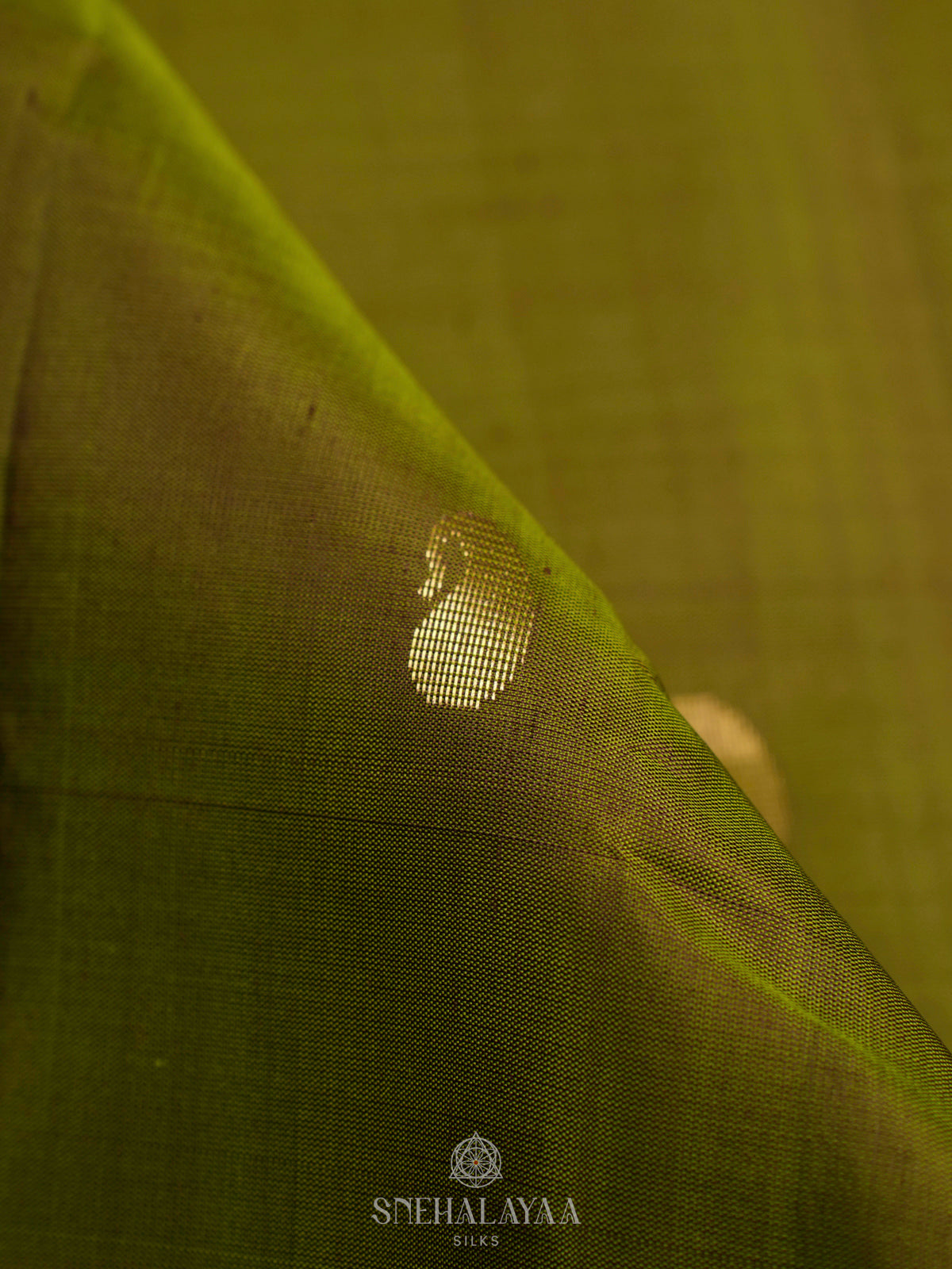 Olive Green Kanjivaram Silk Saree