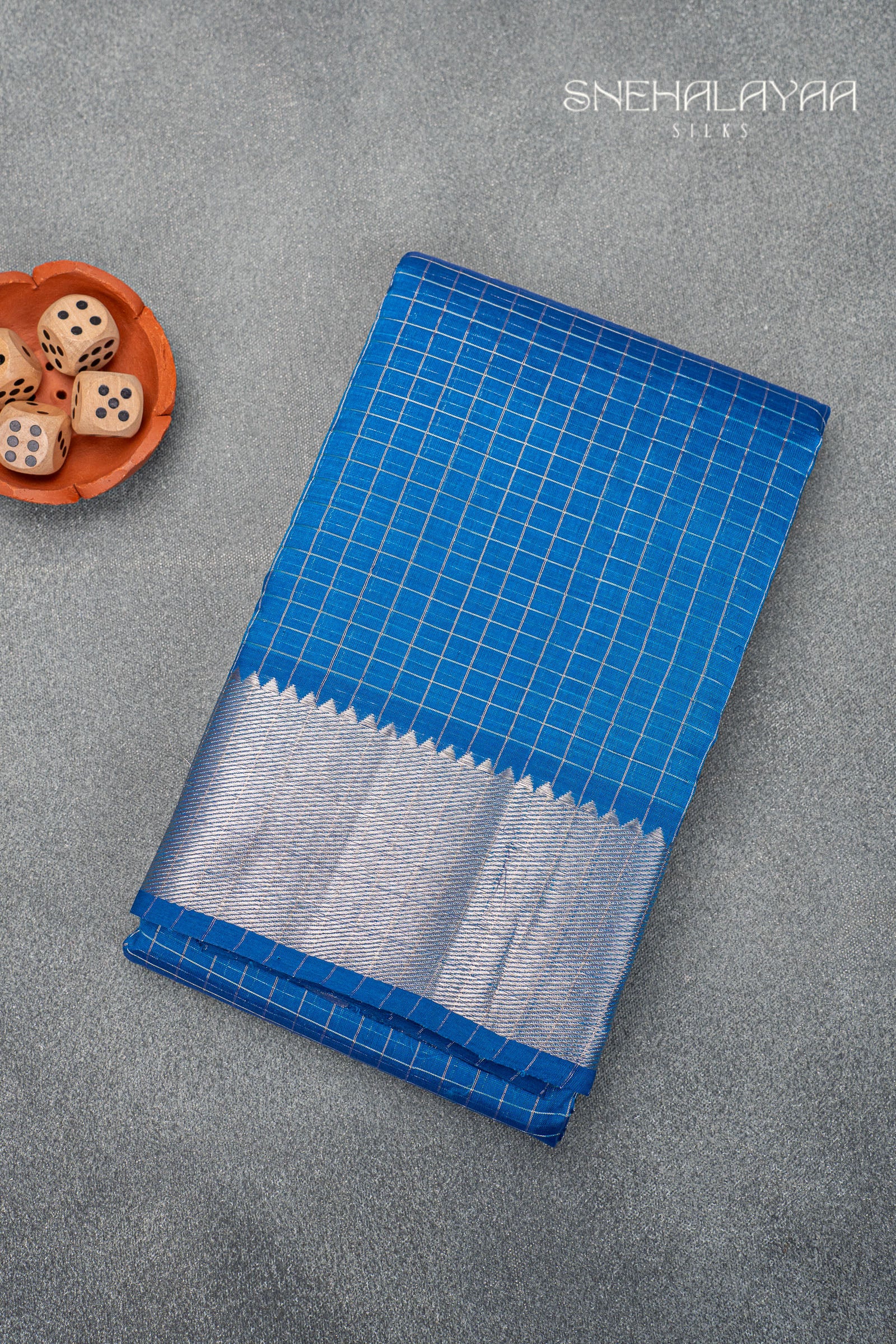 Royal Blue Mangalgiri Silk Saree