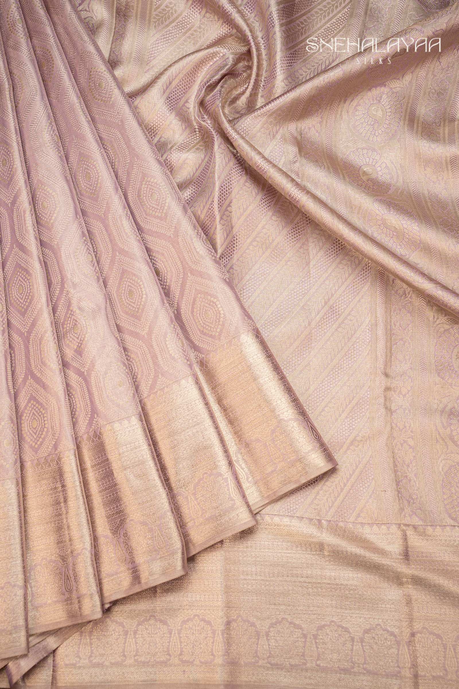 Pastel Lavender Kancheevaram Silk Saree