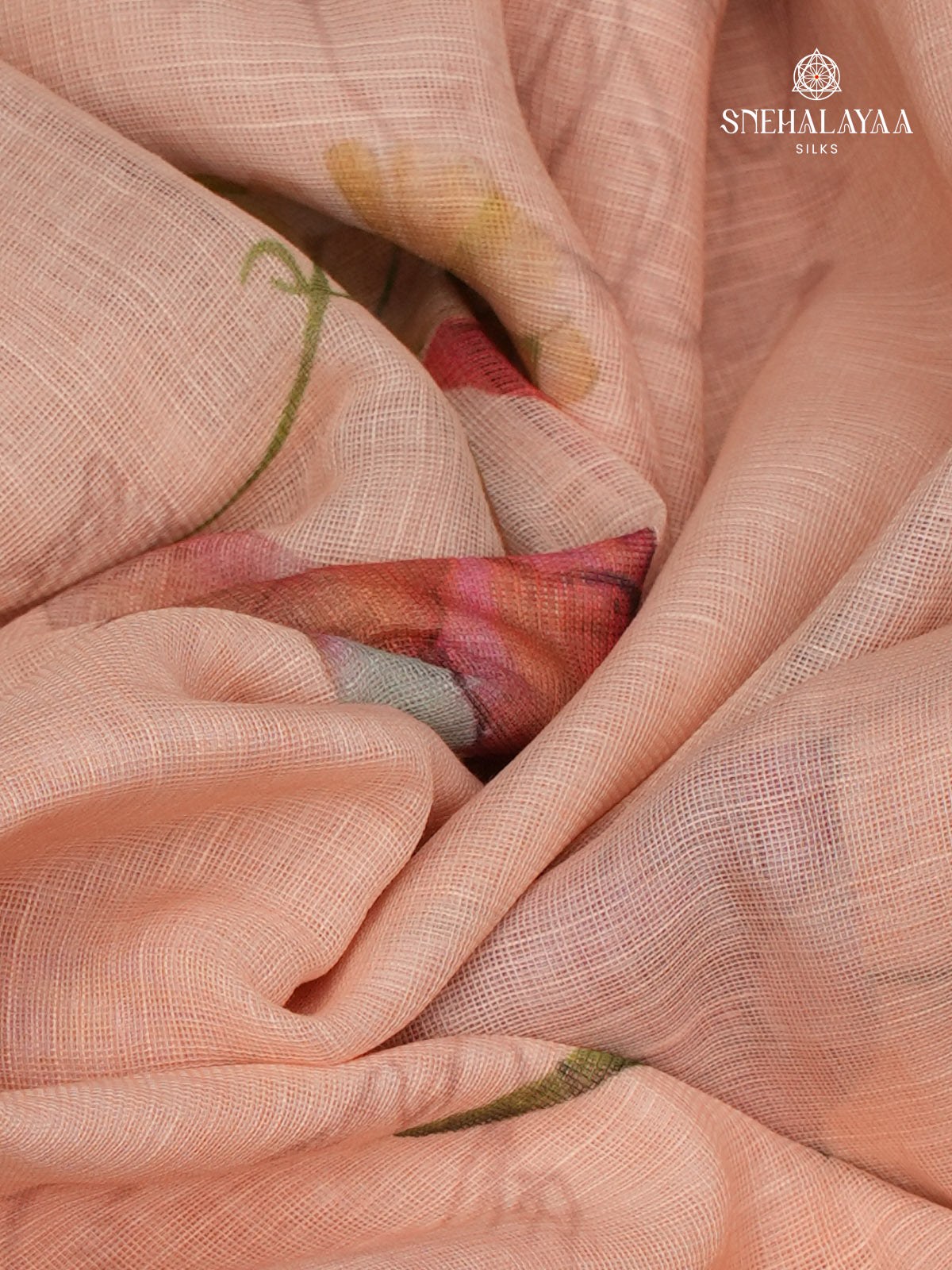 Sandal Printed Linen Saree