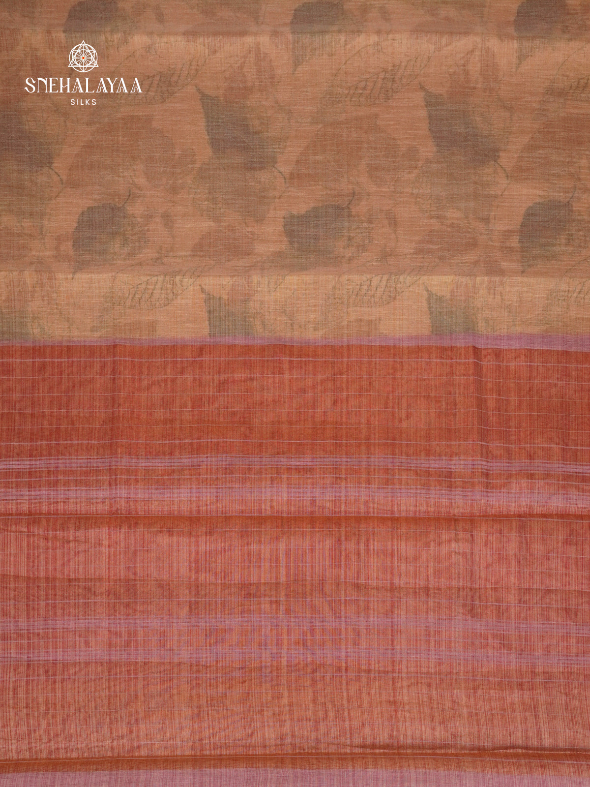 Pale Orange Linen Tissue Saree