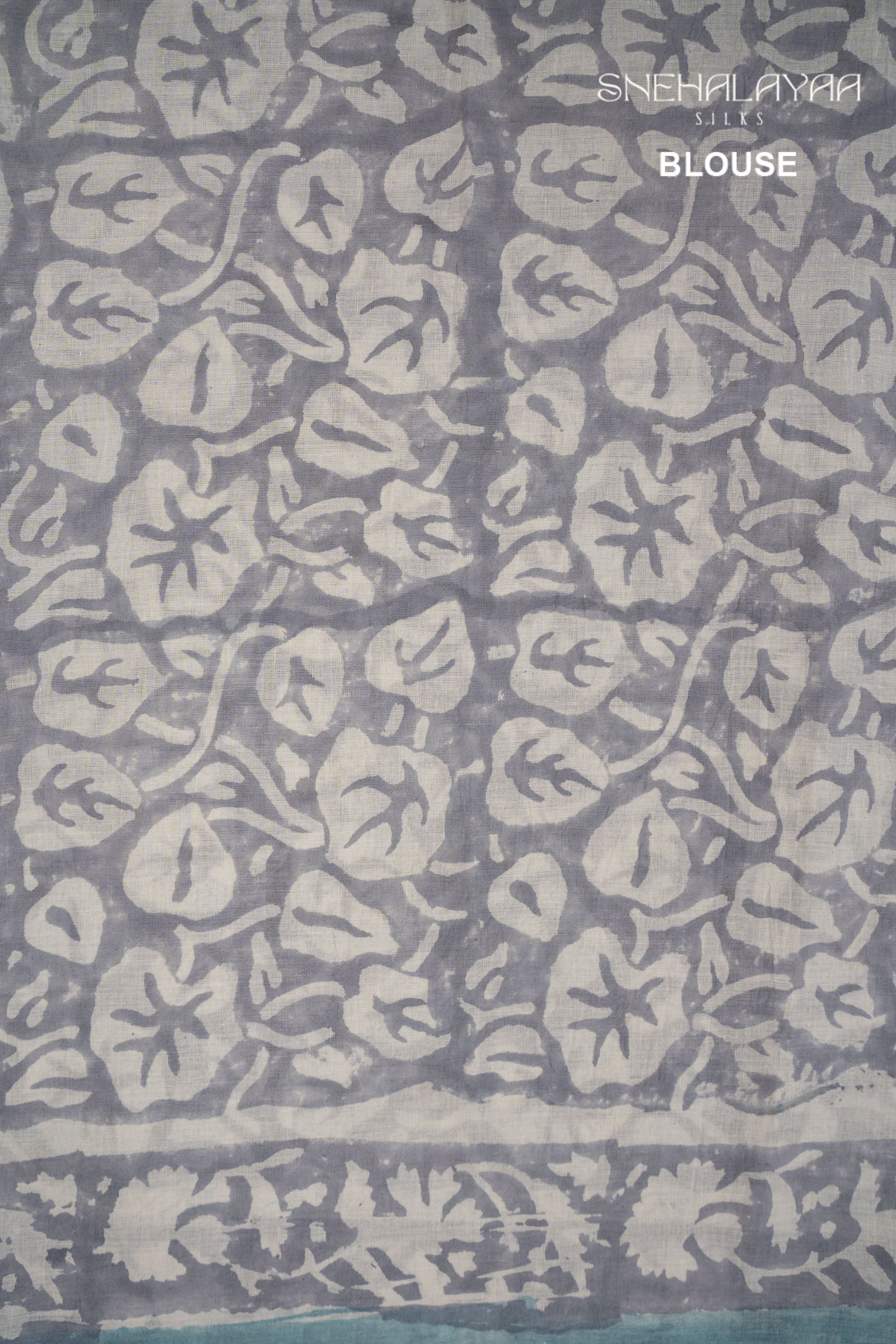 Stone Blue Jaipur Cotton Saree