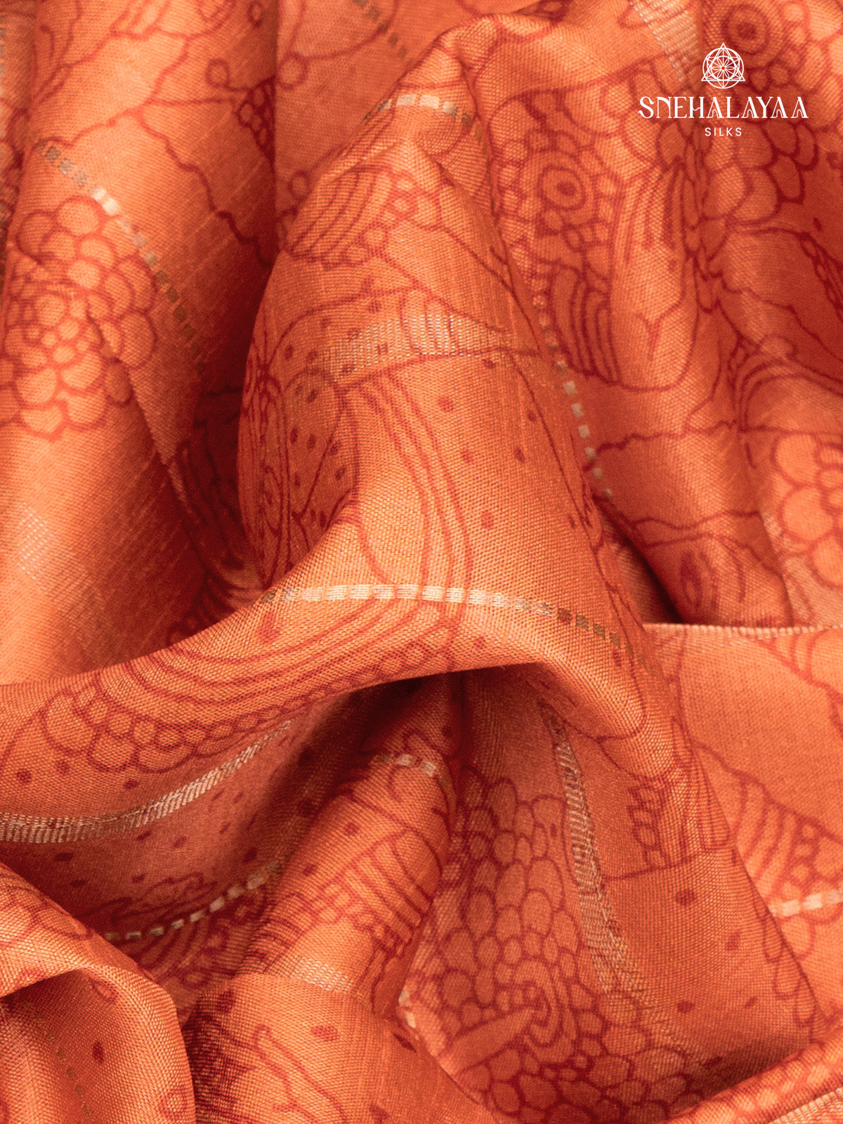 Orange Tussar Saree