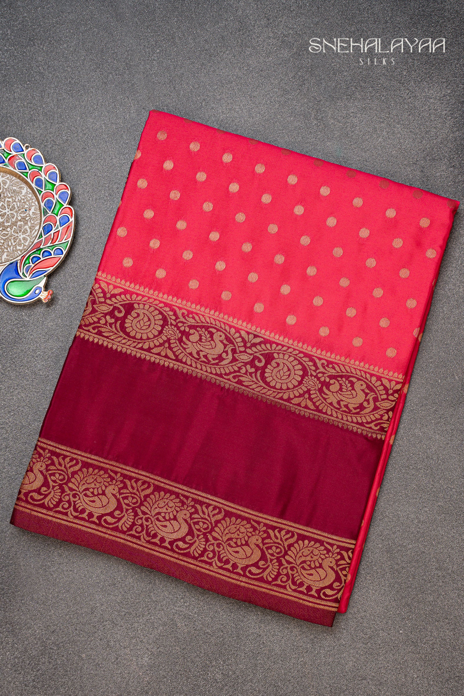 Hot Pink Semi Mysore Silk Saree