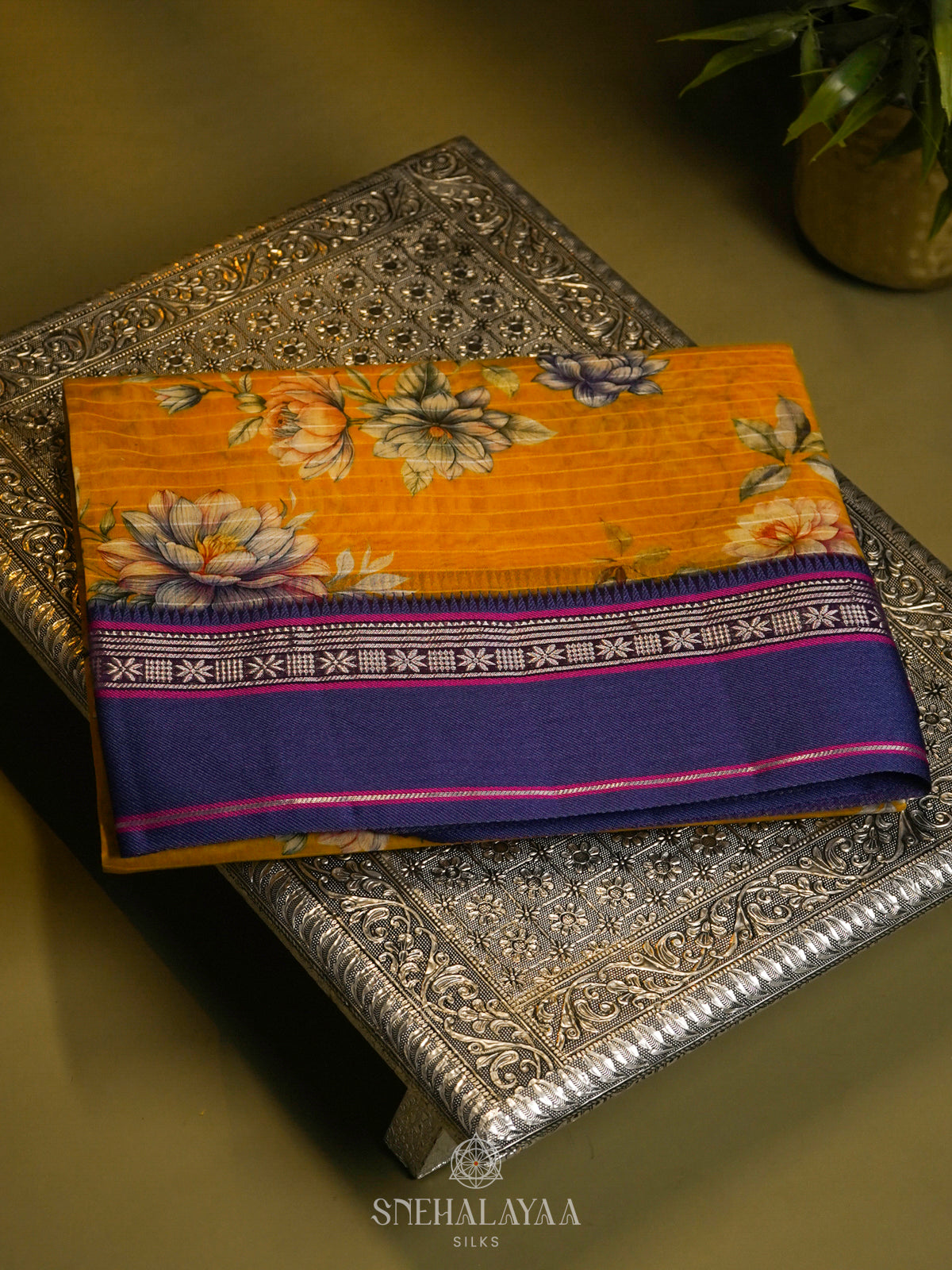 Mango Yellow Chanderi Saree