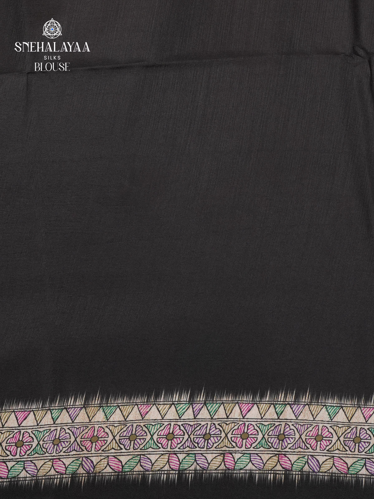 Black Madhubani Printed Saree