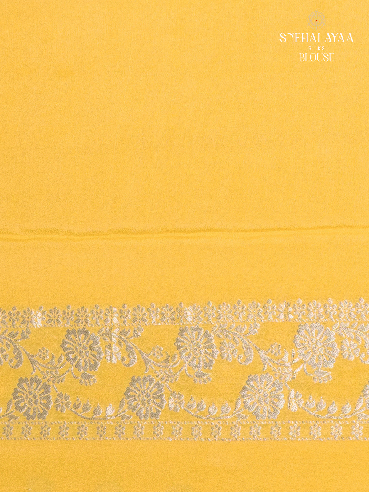 Yellow Banaras Crepe Silk Saree