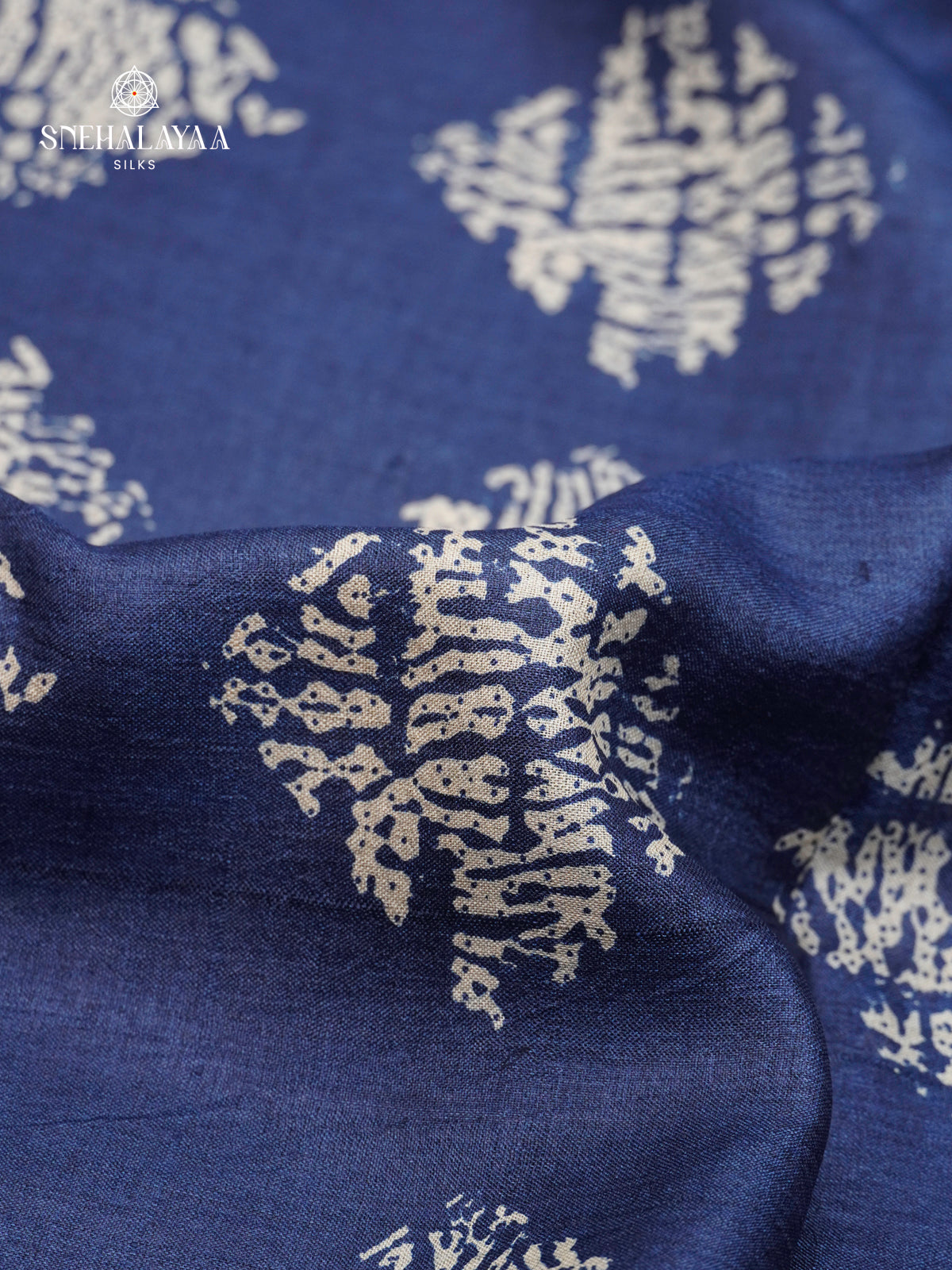 Navy Blue Tussar Saree