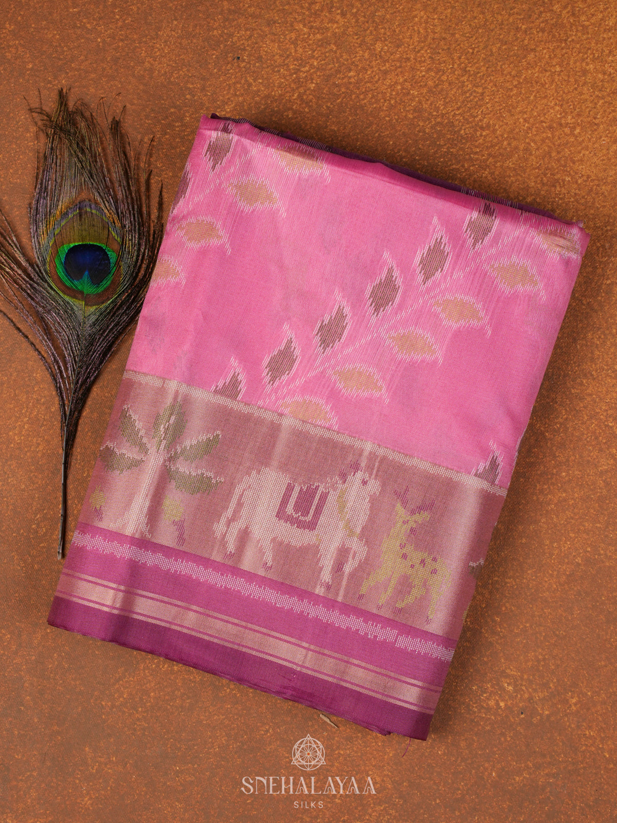Pink Tussar Saree