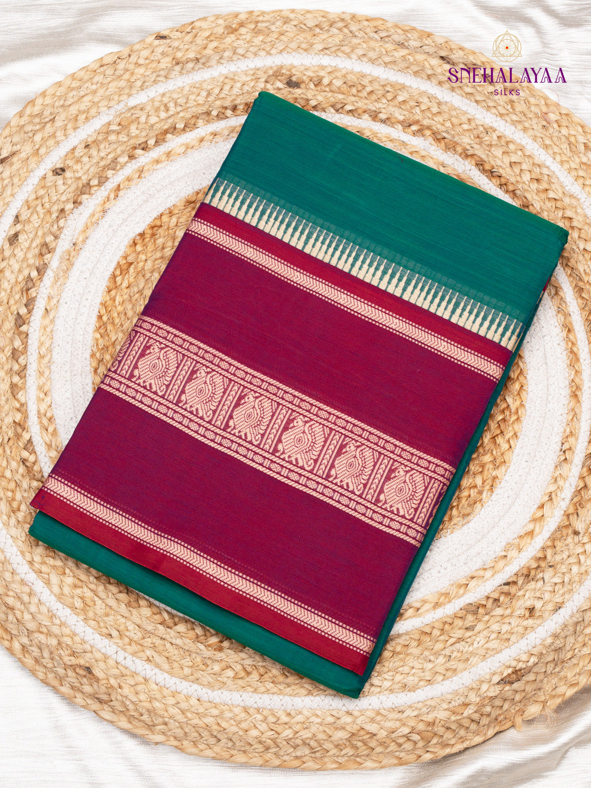 Light Green Narayanpet Cotton Saree