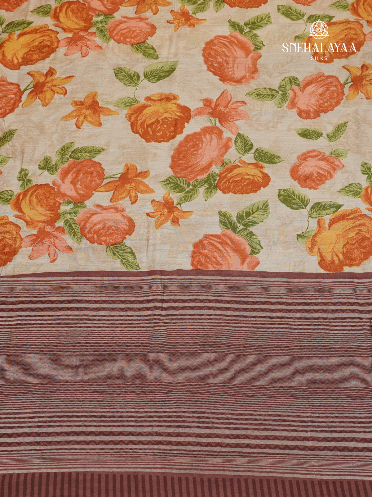 Beige Chanderi Saree