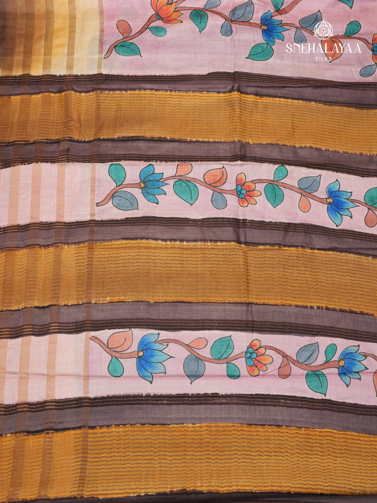 Pink Tussar Silk saree