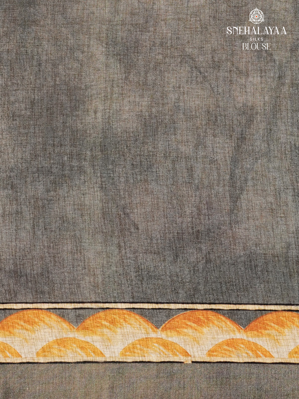 Beige With Grey Floral Tussar Saree