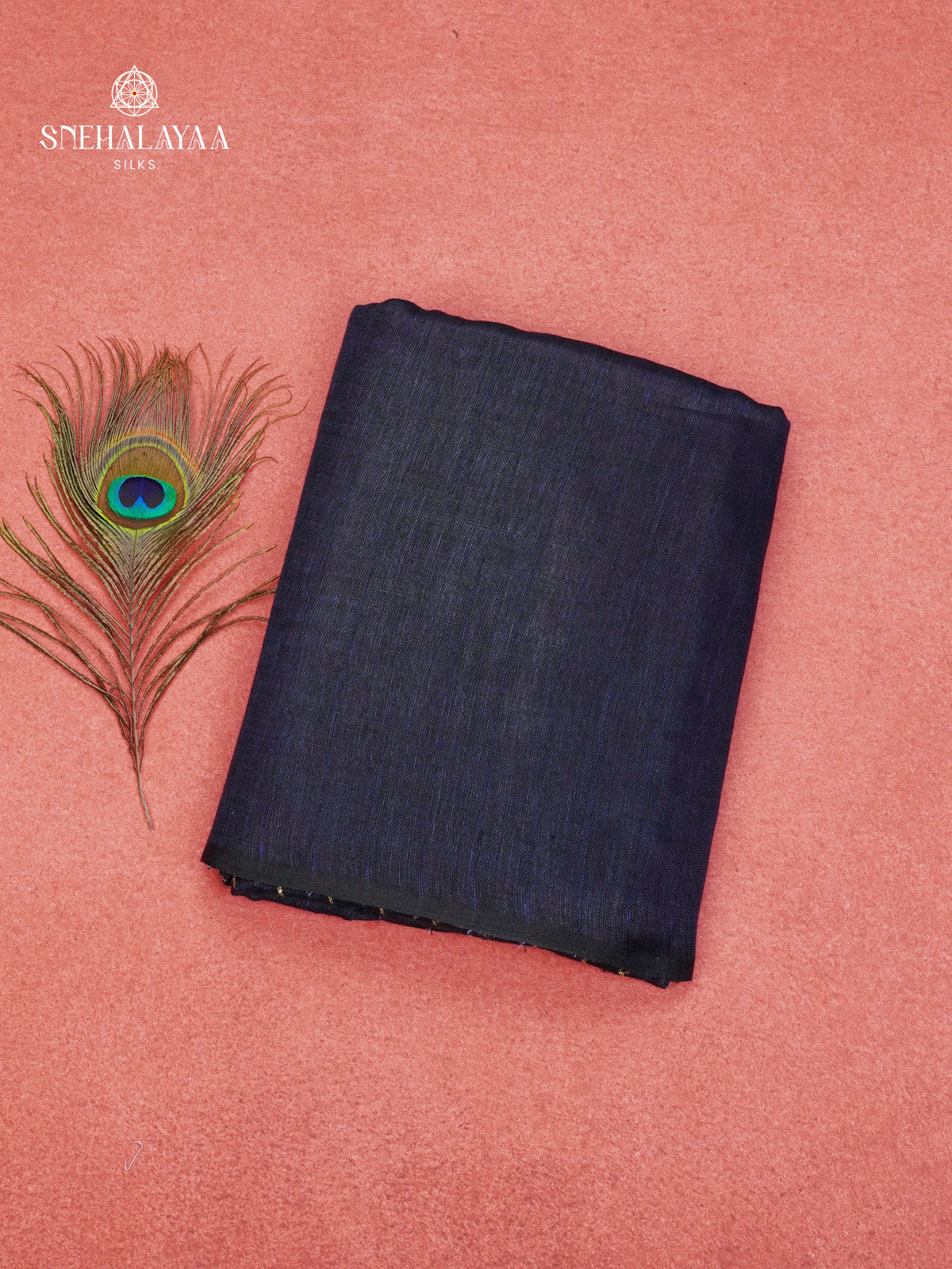 Navy Blue Linen Saree