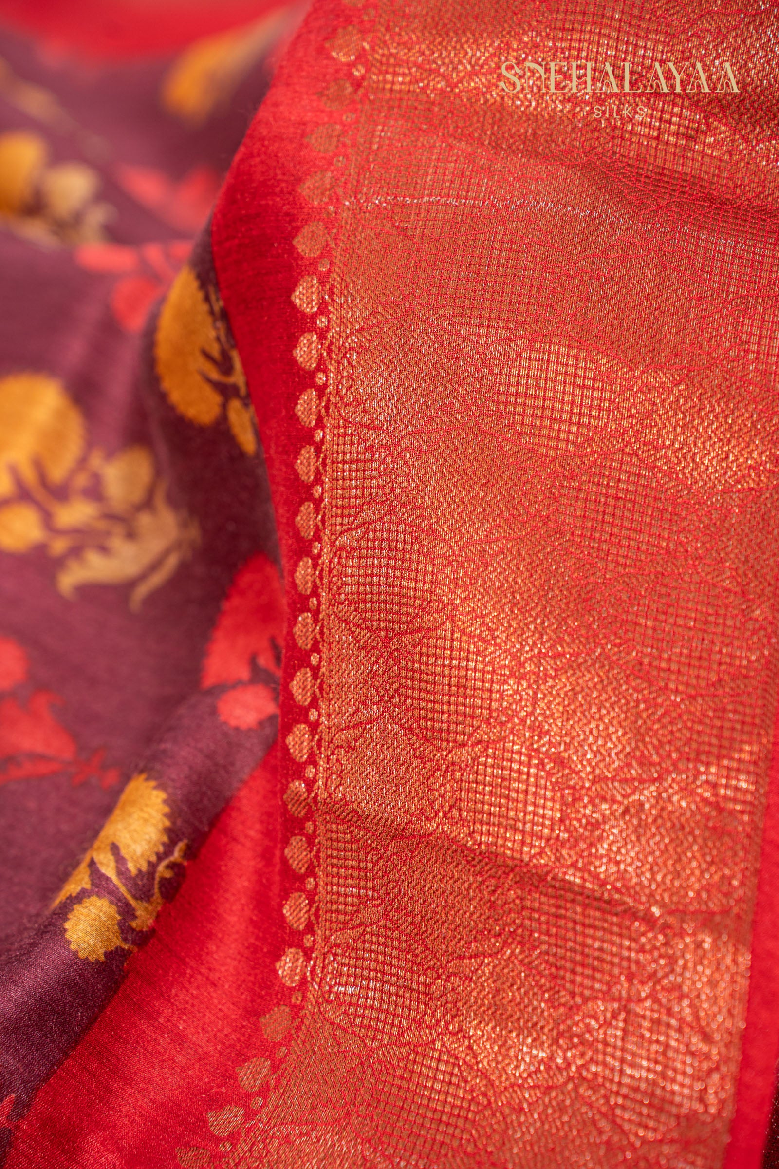 Plum Chanderi Saree