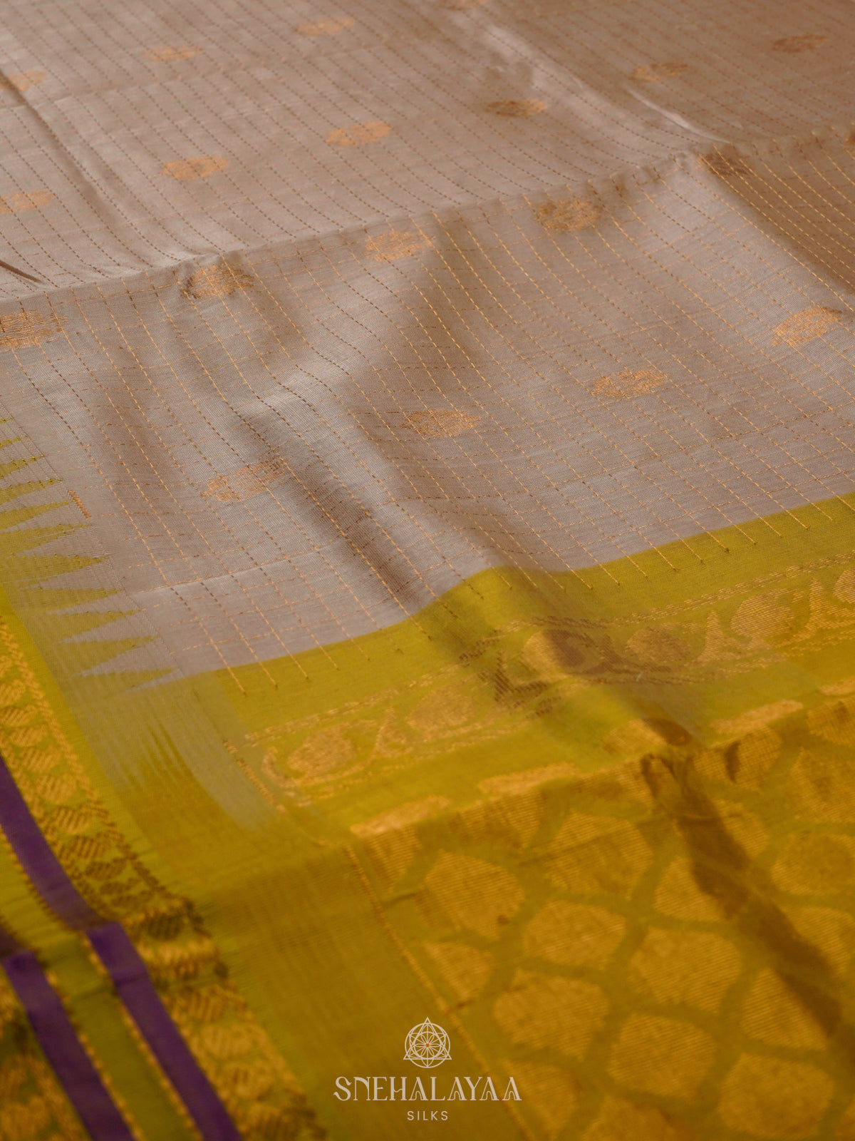 Beige Kanchi Silk Cotton Saree