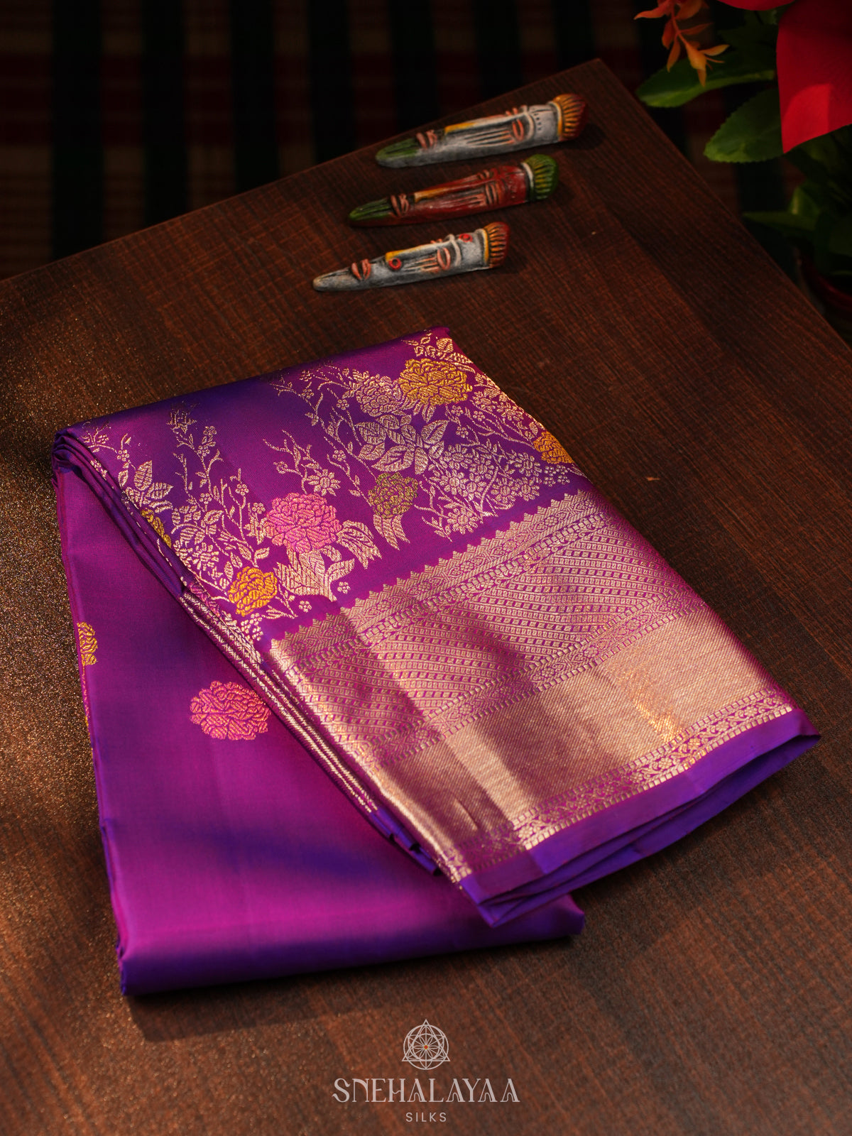 Purple Kanjivaram Silk Saree