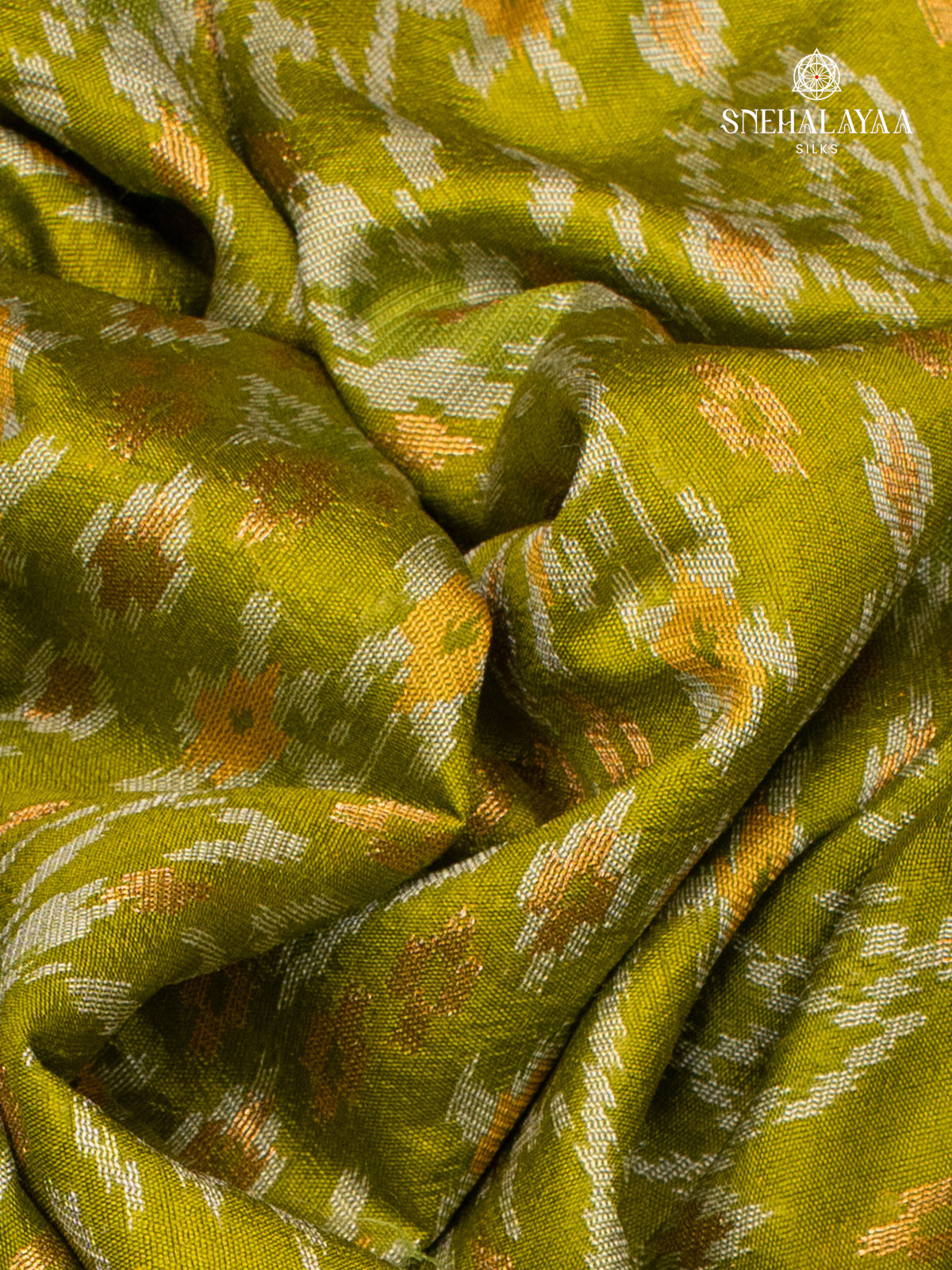 Green Ikat Silk Saree